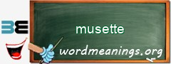 WordMeaning blackboard for musette